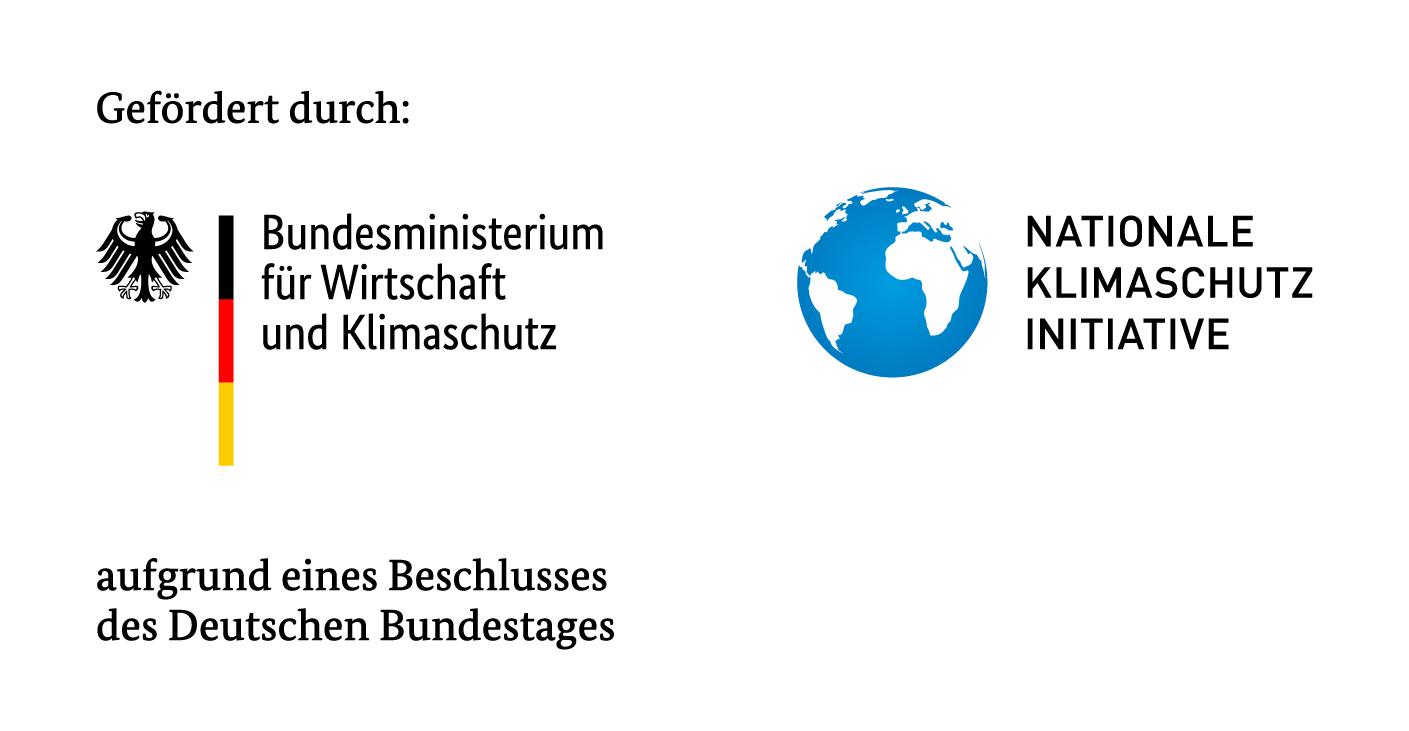 Logo Förderung Bundesministerium für Wirtschaft und Klimaschutz sowie Nationale Klimaschutz Initiative